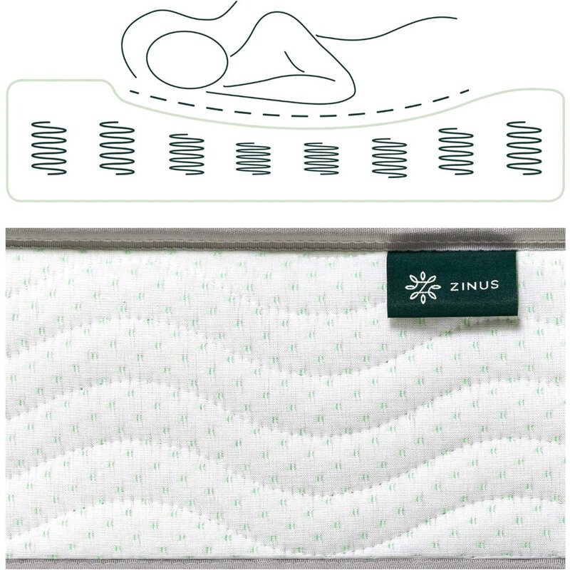 6-calowy materac piankowy i sprężynowy, podwójny, pianka z certyfikatem CertiPUR-US, materac w pudełku, biały