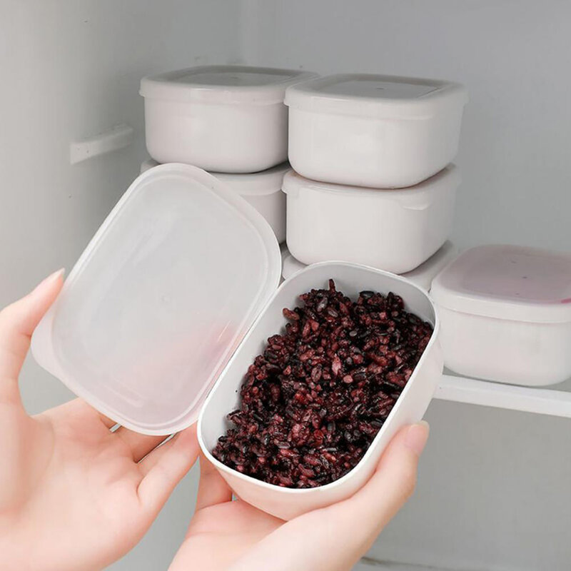 Food Container with Lid Grain Rice Packaged Stackable Box Lunch Boxes Fish for Home Refrigerator Office Worker