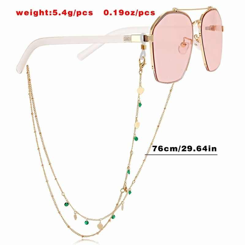 76cm Fashion Metal Glasses Chain Flower Sunglasses Chains Women Girls Personalized Mask Chain Hanging Neck Glasses Lanyard Rope