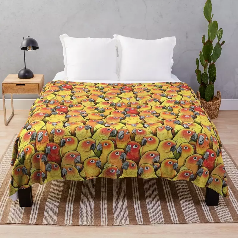 Sun Conures Throw Blanket for sofa Fluffy Softs Blankets