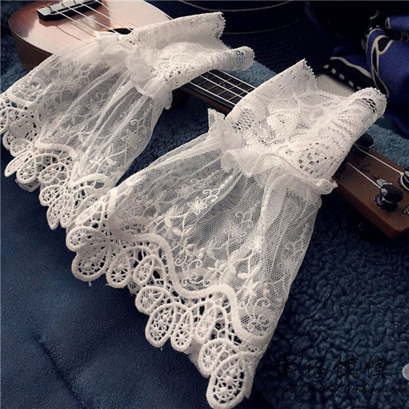Fake Sleeve Cuffs Women For Sweater Wedding Lace False Sleeve Cuff Princess Wrist Warmers Sweater Decorative DIY Cuff Cover