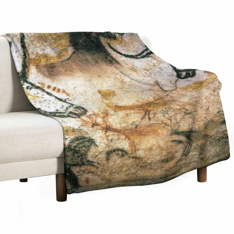 لوحات كهف لاسكو من العصر الحجري رمي بطانية بطانية للأطفال سرير بطانية عصرية بطانية قيلولة منقوشة