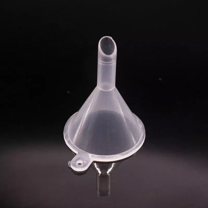 10 buah/set transparan Mini corong kosmetik Subpackage Funnel untuk parfum Diffuser botol corong minyak cair alat Lab plastik
