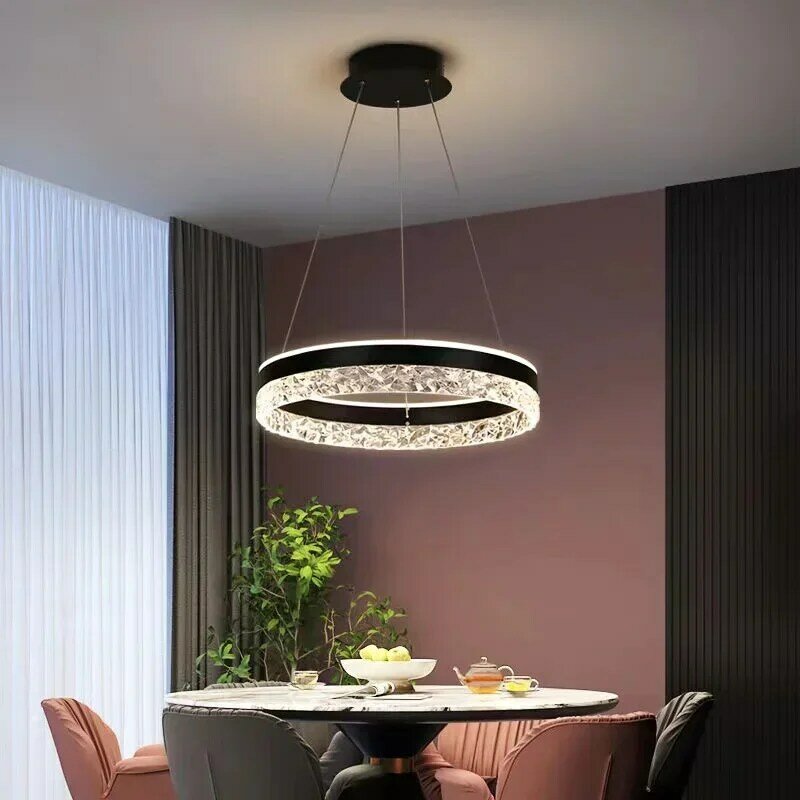 Modern Led Chandeliers Home Decoration Pendant Light For Living Room Dining Room Bedroom Kitchen Chandelier Circle Hanging Lamp
