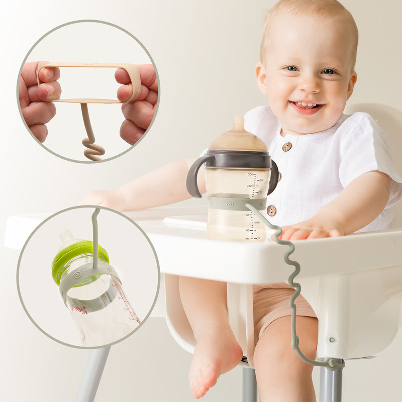 5 stücke Baby Silikon Anti-Verlust-Kette, wellenförmige Anti-Verlust einstellbare Anti-Verlust-Flaschen kette, einstellbare Baby-Spielzeug-Halter