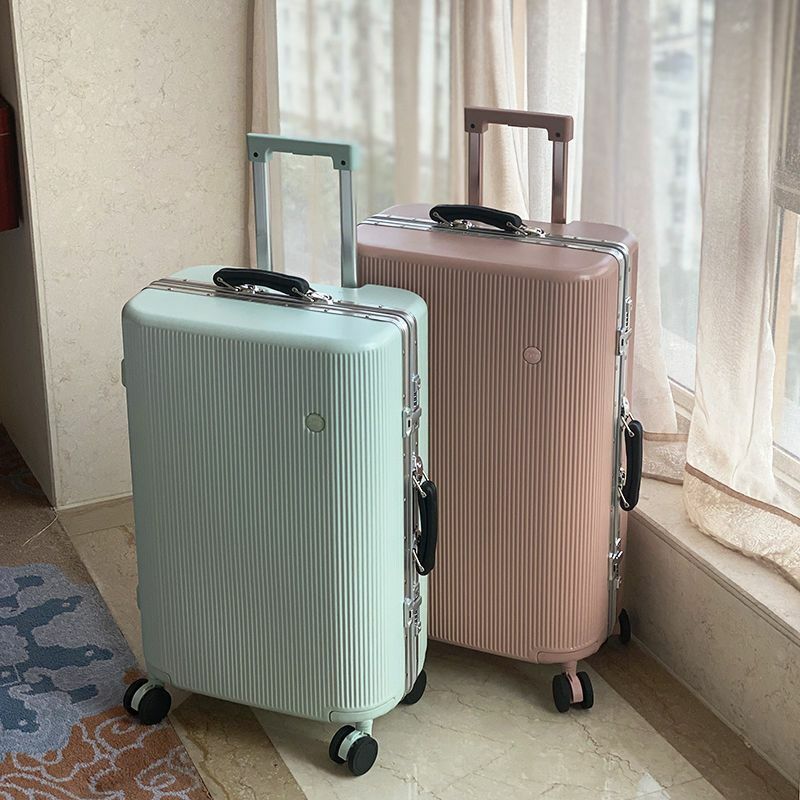 Large Capacity Aluminum Frame Trolley Case School Girls New Suitcase Men's Spinner Cipher Travel Case Sturdy