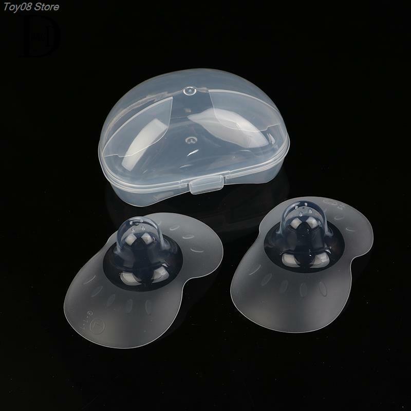 2 pezzi S/L/M (protezioni per capezzoli in Silicone alimentazione protezioni per capezzoli per madri copertura protettiva per l'allattamento al seno con custodia trasparente
