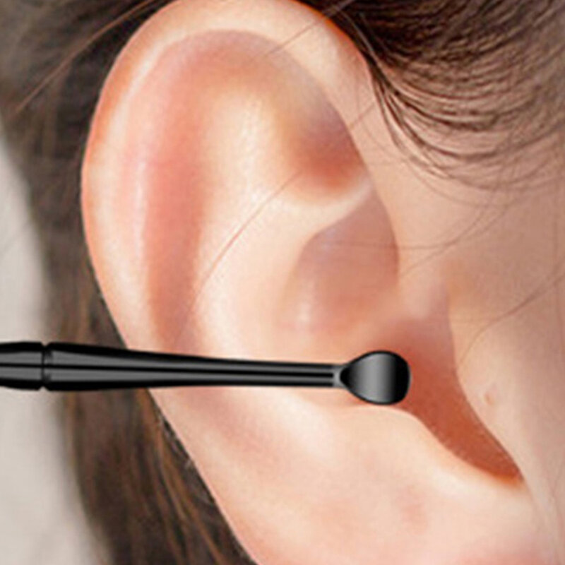 Bâtonnets de nettoyage de cérumen en silicone pour hommes et femmes, outil de soin des oreilles, cure-oreilles à double tête, cuillère à cure-oreilles, écouvillon en spirale à 360 °