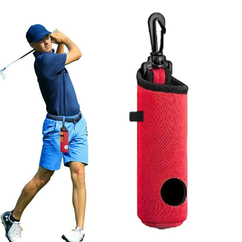 小さなゴルフボールホルダー、ゴルフアクセサリー、弾性ゴルフバッグ、軽量、多機能、再利用可能、クリップ