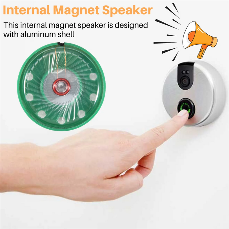 Altoparlante magnetico interno con guscio in alluminio diametro 36Mm 16 Ohm 0.25W 2 pezzi