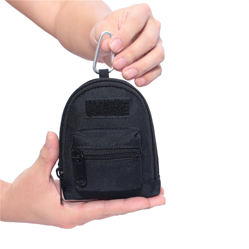 Per uomo Tactical Pouch Key Wallet portamonete portamonete borsa a marsupio portachiavi tasca con cerniera borsa da uomo all'aperto portamonete