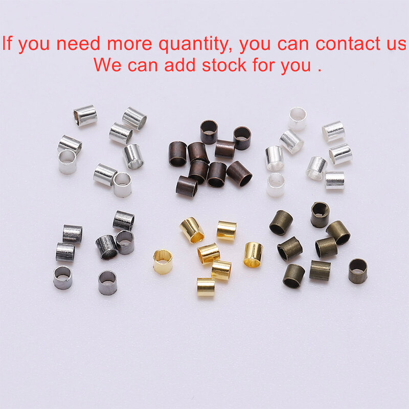 Cuentas de cobre dorado para fabricación de joyas, accesorios para collar, 150-500, piezas, 1,5, 2,0, 2,5mm