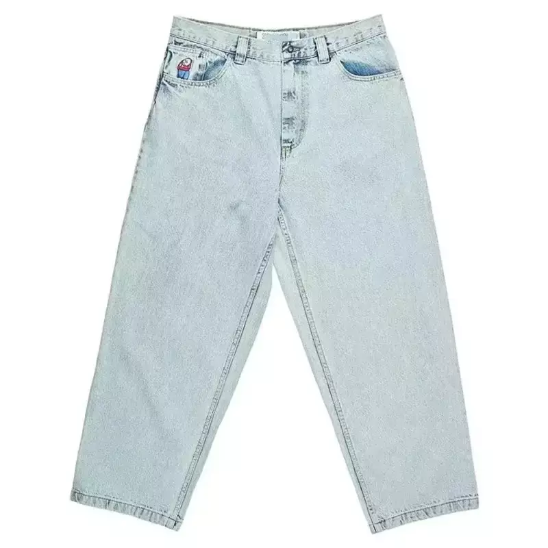 Hip Hop Big Boy Jeans Skateboard Y2K Pants Cartoon Embroidery Retro Blue Loose Jeans Men Women Casual High Waisted WideTrouser