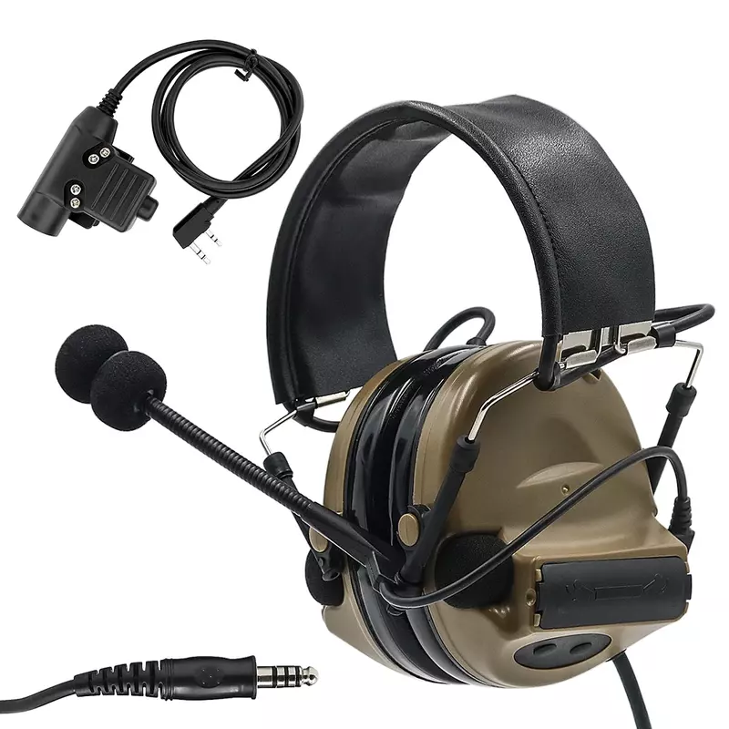 TCIHEADSET COMTAC II Tactical Headset Noise Reduction Hearing Protection Airsoft Shooting Headphones with Tactical U94 Ptt