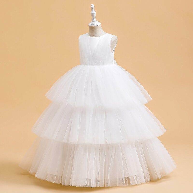 Neues festliches mehr schicht iges Kuchen-Pompadour-Kleid für Kinder