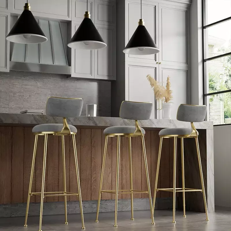 Nordic luksusowe krzesła barowe prosty stołek barowy kawiarnia wypoczynek oparcie wysoki stół stołek do kuchni Sillas Para Barras