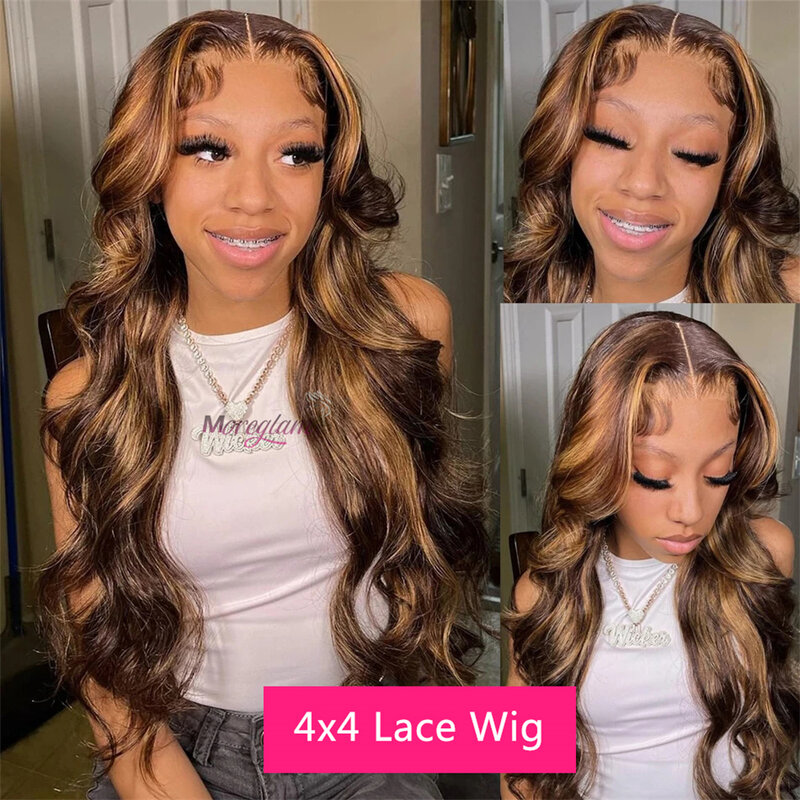 Blonde Highlight Wig 13x4 Lace Frontal Wigs For Black Women 180% Density Body Wave Human Hair Wigs Malaysian Remy Human Hair