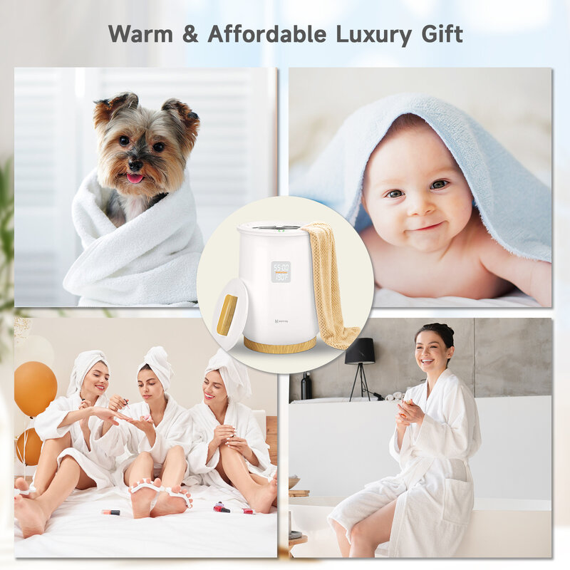 Keenray podgrzewacze do ręczników, luksusowy podgrzewacz do ręczników do łazienki z zegarem, wyświetlaczem LED i regulowany Timer, blokada dziecięca, CL35