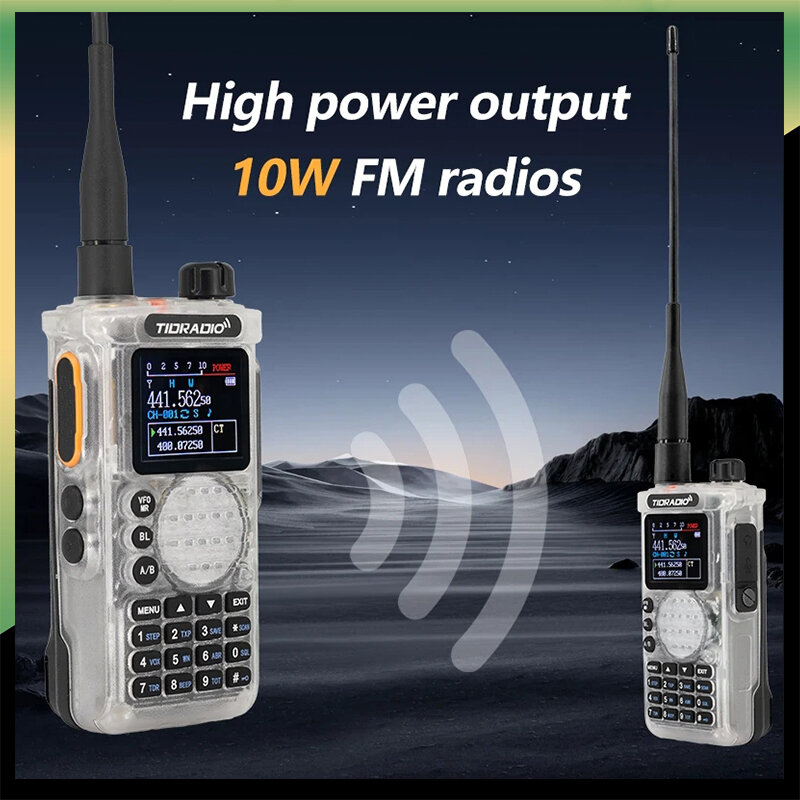 TIDRADIO-Talkie 10W Long Range Connection Phone App, programação sem fio, alta potência, VHF, UHF, USB-C, Ham Two Way Radio, TD H8
