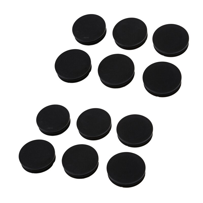 Black Plastic Insert Caps, diâmetro de 12, 50mm, diâmetro da tubulação redonda, promoção