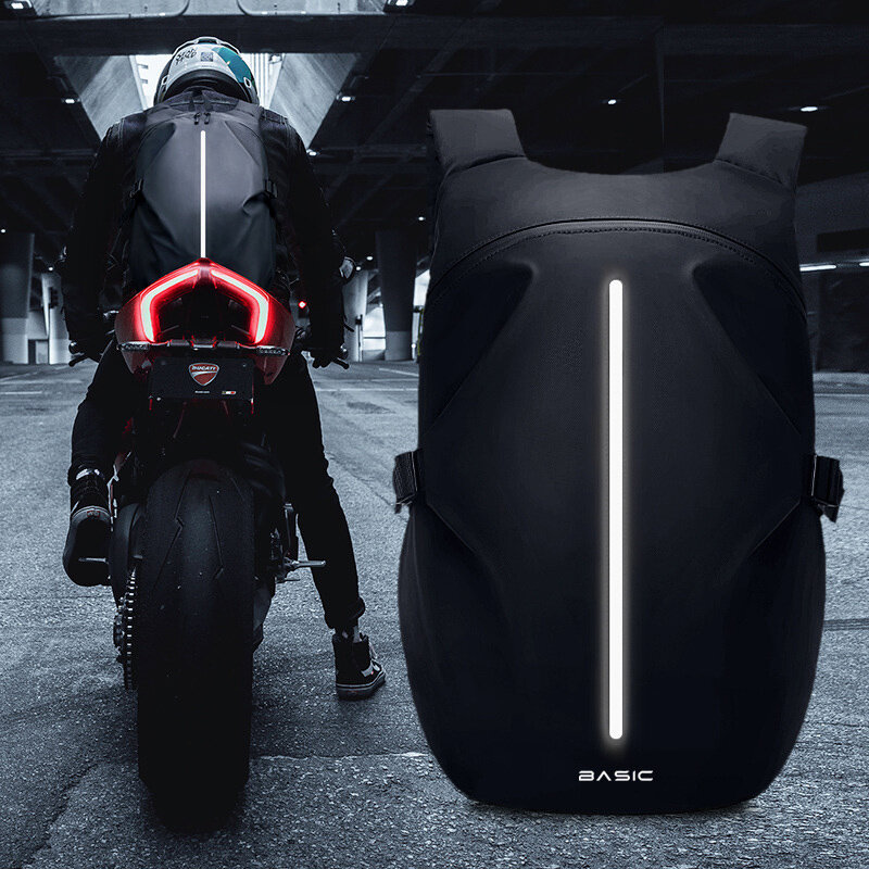 Wysokiej jakości wodoodporna nylonowa torba rowerowa męska moda jednolity kolor Moto & Biker plecak do przechowywania kask na co dzień