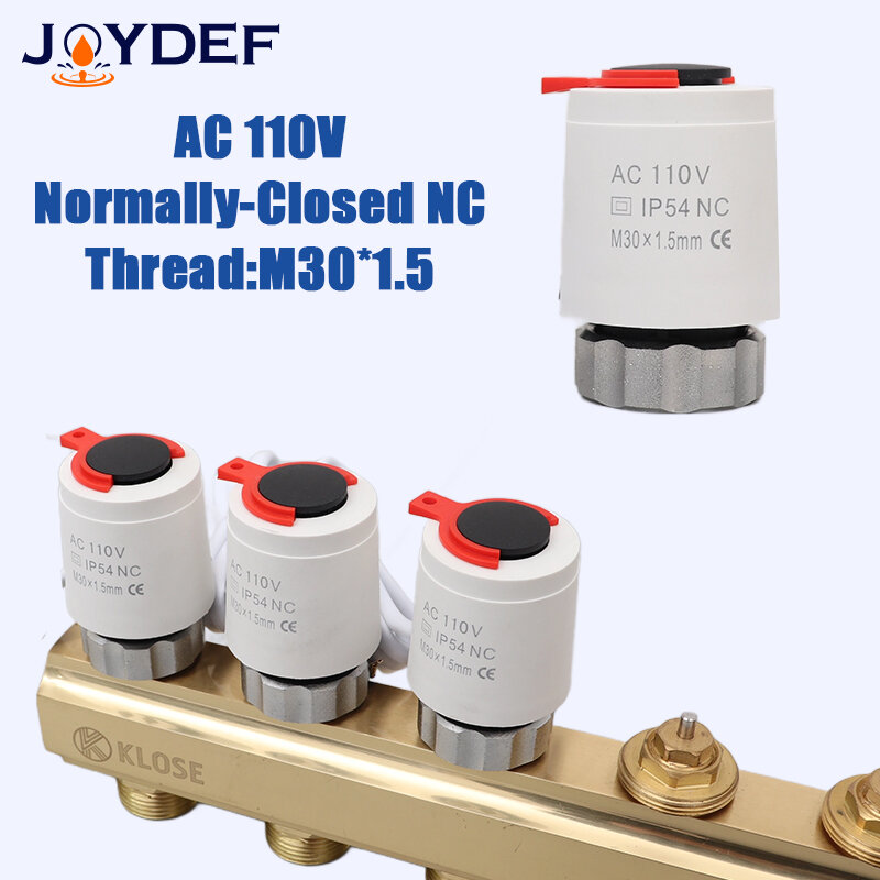 Atuador elétrico normalmente fechado do aquecimento do assoalho, radiador-válvula da temperatura constante do TRV, 110V, 10 partes