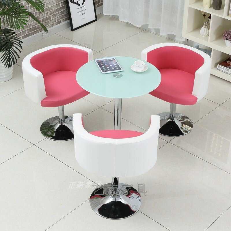 家庭用の丸い白いコーヒーテーブルセット,アクセント付きの椅子のセット,小さなガラスのテーブル,モダンな家具