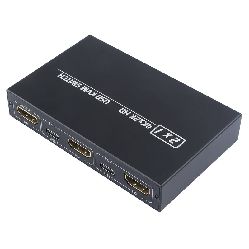 Commutateur KVM compatible HDMI pour clavier, USB 2.0, souris, imprimante, affichage vidéo, séparateur, partage, 4K