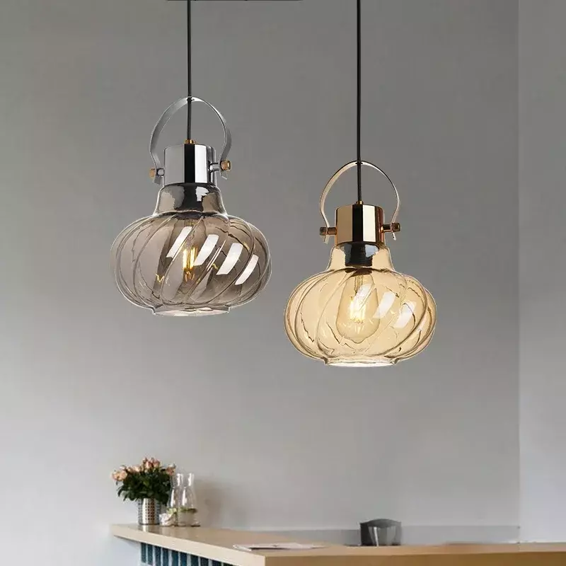 Szkło Vintage lampy wiszące lampy wiszące żyrandol Nordic dla oświetlenie do salonu oprawy Hanglamp wystrój domu