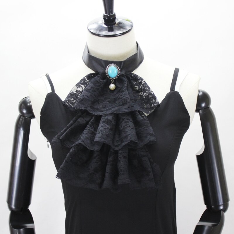 Womens Detachable Ruffled Lace Fake Collar Gothic Victorian Fashion Statement