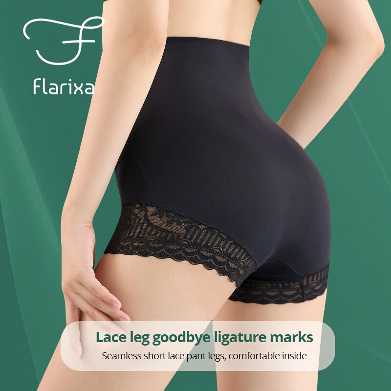 FLARIXA-女性用シルクパンティーサマーパンツ,ハイウエストパンティー,産後,おなかコントロール,ボディシェイプ