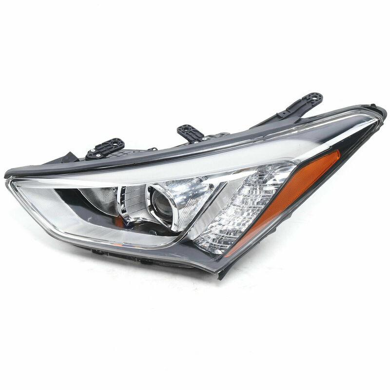 Halogen Lens Headlights For 2013-2016 Hyundai Santa Fe Sport Headlamps Left / Right