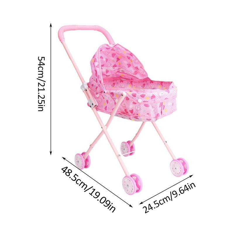 Baby Doll Lightweight Great Kids Doll Pushchair with Baby Doll Safe Baby Cart Toy Sturdy Nursery Play Toys Doll Accessories