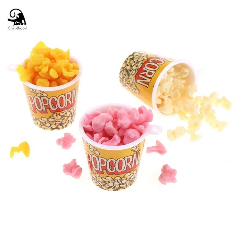 1:12 Puppenhaus Miniture Supermarkt Lebensmittel Popcorn Eimer Snacks so tun, als ob Lebensmittel Dekoration Requisite Spielzeug Küchen zubehör