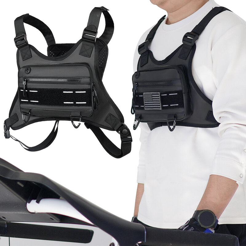 Bolso de pecho deportivo Unisex con correas ajustables, chaleco delantero ligero, bolsa de gran capacidad, bolsa de escalada para ciclismo al aire libre