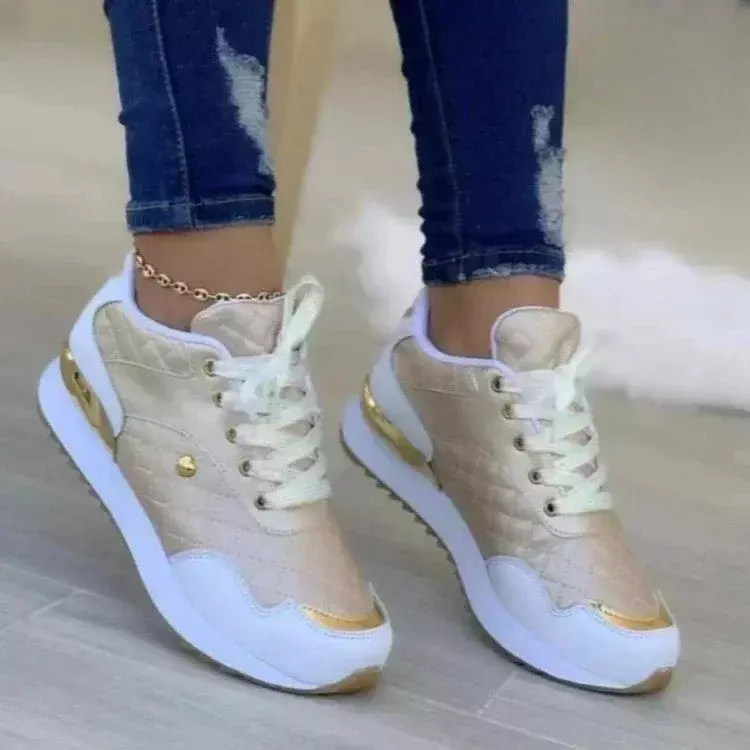 2024 Damen Mesh Sneakers Patchwork Schnürschuhe flache Schuhe für Frauen leichte Damenschuhe klassische vielseitige Zapatillas de Mujer