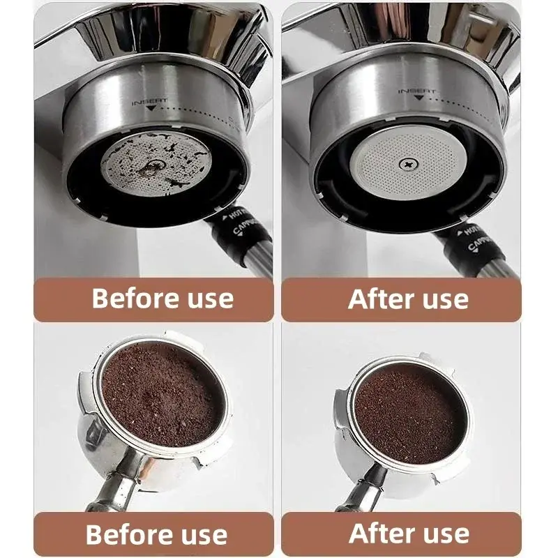 Filtro de café reutilizável de aço inoxidável Portafilter de malha resistente ao calor, tela do disco do café para a máquina do espresso, 51mm, 53mm, 58mm