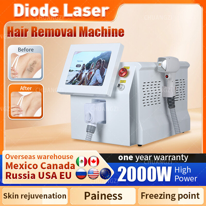 New product three-wavelength diode 755 808 1064nm diode laser hair removal machine / diode laser 808nm hair removal tape CE