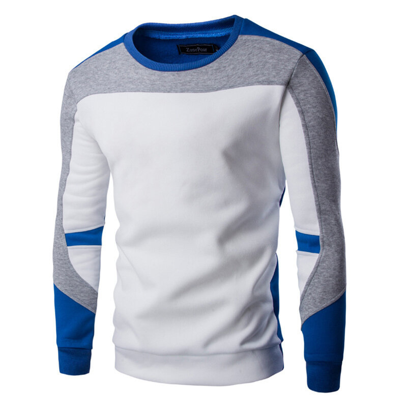 Color Block Pullover Sweatshirt Voor Heren Casual Crewneck Top Sweatshirt Met Lange Mouwen Geschikt Voor Lente Herfst Winterseizoenen
