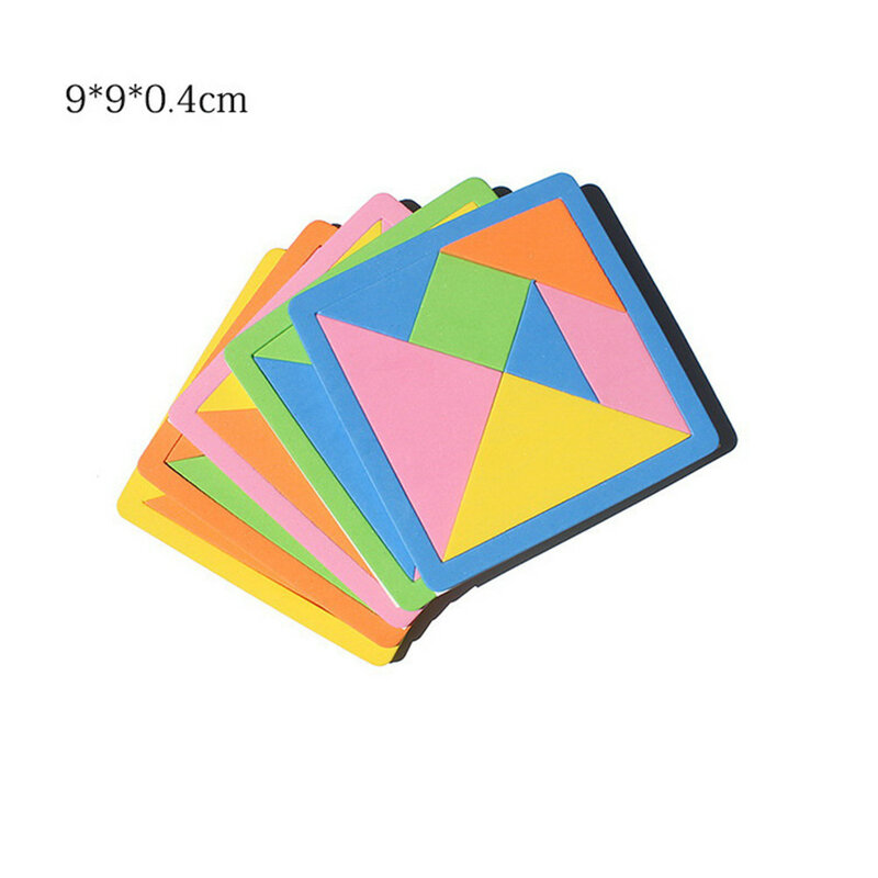 Eva espuma tangram para crianças, brinquedo educativo, cor do arco-íris, 7 peças