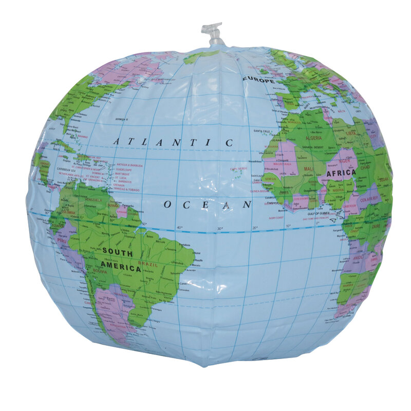 1 Buah 16 Inci Bola Dunia Tiup Versi Bahasa Inggris dari Dunia Bumi Peta Laut Anak-anak Mainan Pendidikan Geografi Perlengkapan Siswa