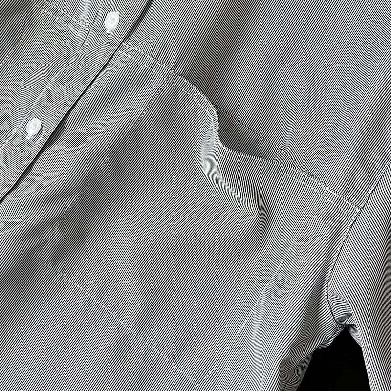 Withered camisa minimalista para mujer, blusa elegante con bolsillo de manga larga, a rayas