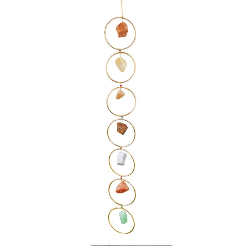 Decoración de pared de 7 piedras preciosas de cristal en bruto, colgante de meditación, adorno de piedras preciosas decorativas, Reiki Natural espiritual