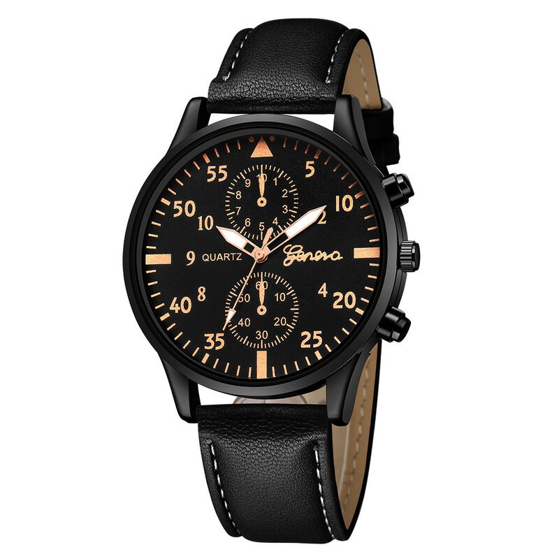 นาฬิกาข้อมือควอทซ์อนาล็อกสายหนังสำหรับผู้ชาย, นาฬิกาธุรกิจ Relógio นาฬิกาควอตซ์สำหรับผู้ชาย