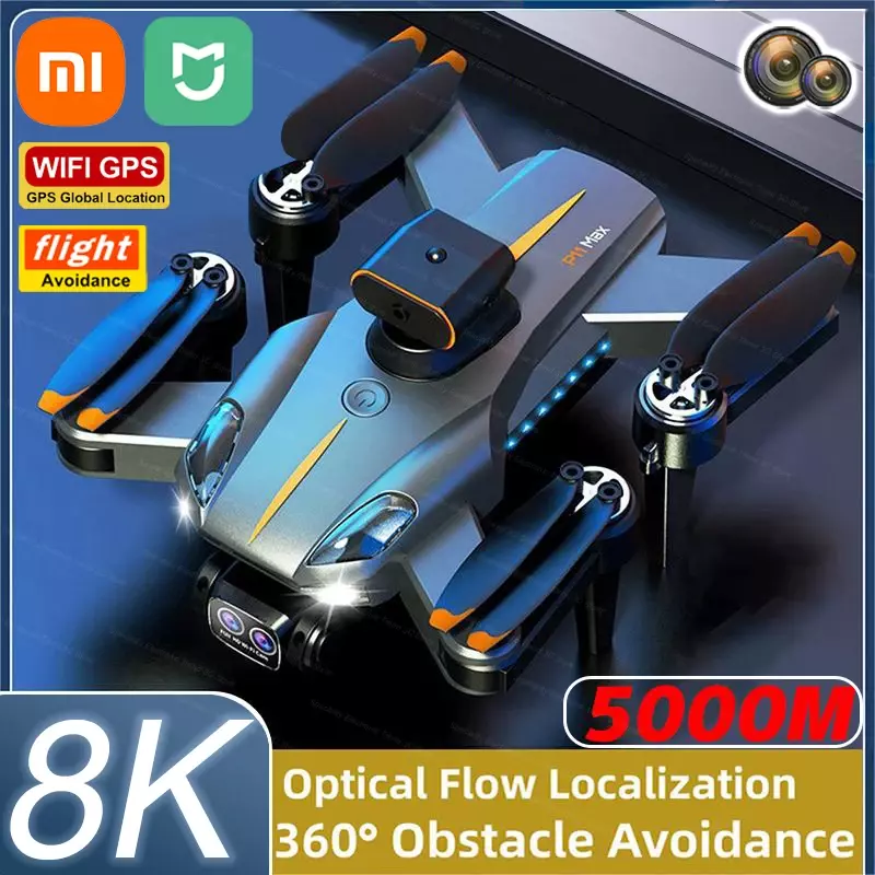 Xiaomi-MI P11 Pro GPS Drone, Câmera 8K HD, 4-Way Prevenção de Obstáculos Inteligente, Quadcopter Dobrável, RC Distância 5000m, Profissional