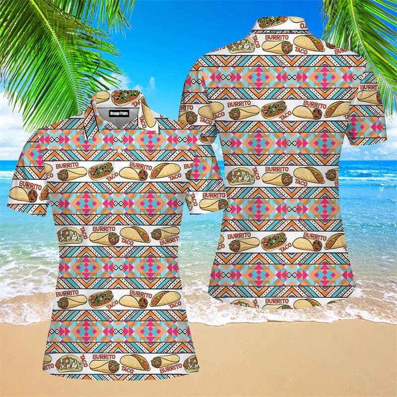 Camisa polo de manga curta masculina, estampa havaiana, top estampado digital, moda casual, lapela, streetwear festivo