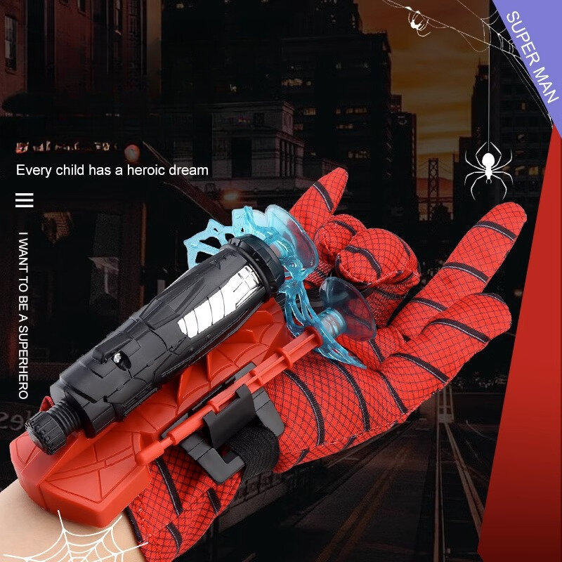 Nuovi guanti indossabili SpiderMan emettitore di proiettili morbidi film Marvel pistola giocattolo bambini Spin ventosa giocattolo di espulsione regalo di compleanno per bambini