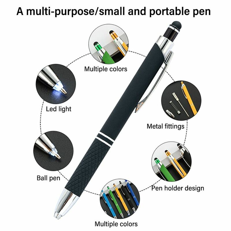 LED 라이트 스크린 터치 가제트 볼펜, 다기능 펜, 정전식 펜, 야외 도구, 3 인 1, 2 개