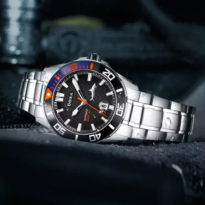 Zegarek DOXA męski luksusowy ze stali nierdzewnej wodoodporny kwarcowy sportowy do nurkowania świecący zegarek z duchami na Boże Narodzenie prezent dla mężczyzn