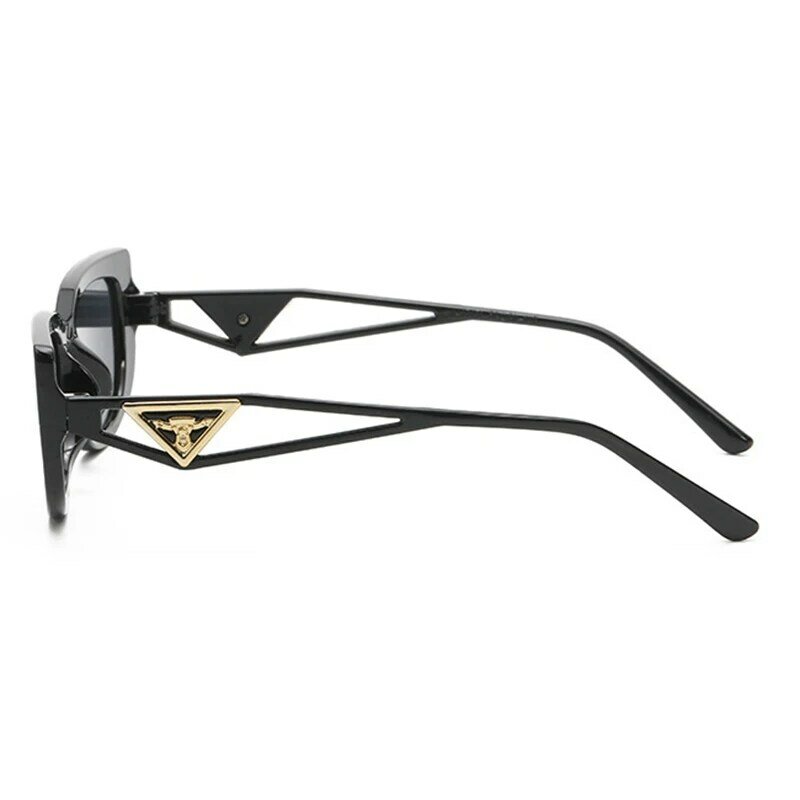 Солнцезащитные очки «кошачий глаз» для мужчин и женщин, небольшие модные пустотелые треугольные солнечные очки в стиле ретро, овальные